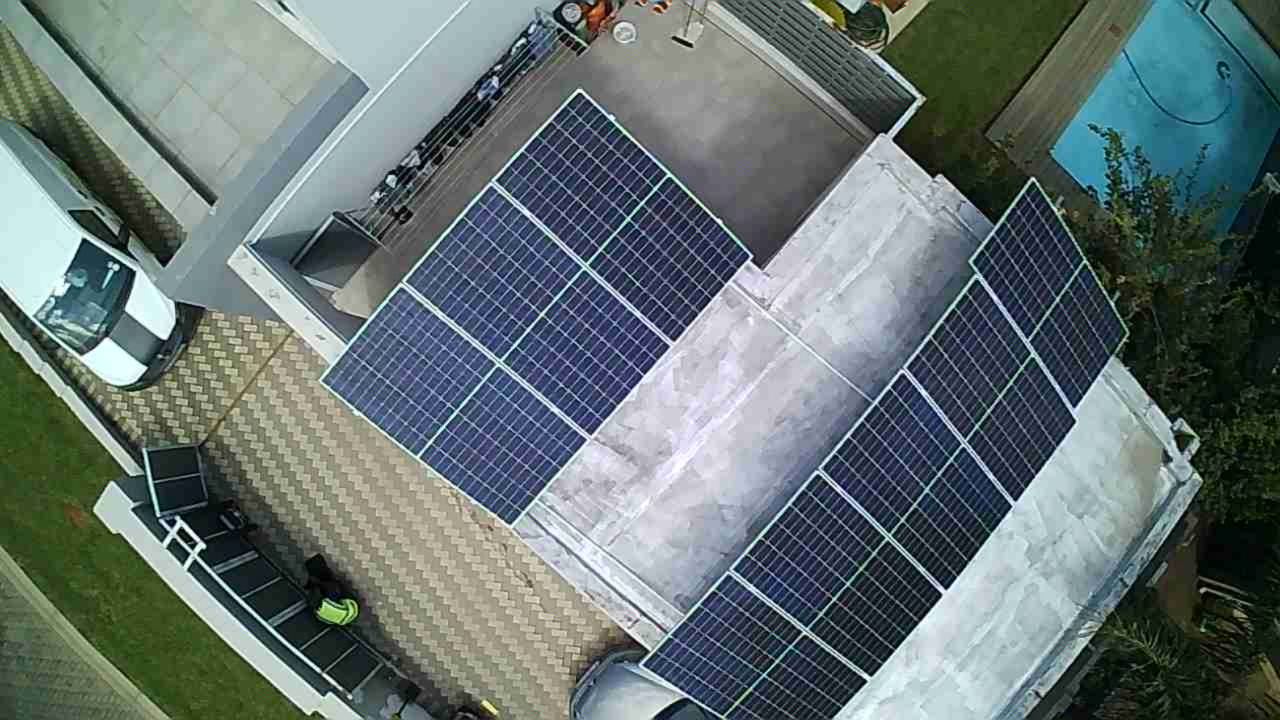 Aerial rooftop panel layout
